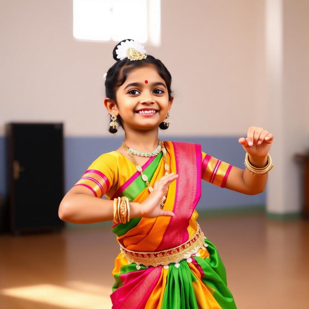 Young student practicing